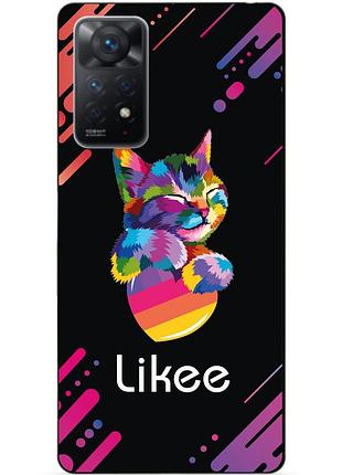 Силиконовый бампер чехол для xiaomi redmi note 11 pro с рисунком likee
