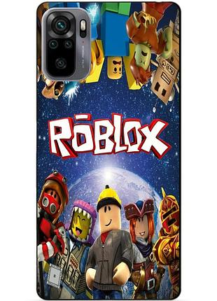 Силиконовый бампер чехол для xiaomi redmi note 10s / note 10 с рисунком роблокс