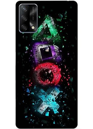Силіконовий бампер чохол для oppo a74 з малюнком sony playstation