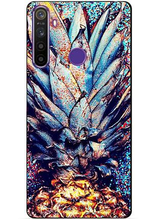 Силиконовый чехол бампер для realme 5 с рисунком ананас