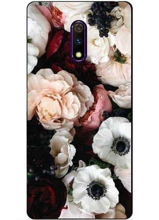 Силиконовый чехол бампер для realme x с рисунком маки