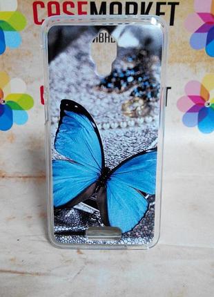Силіконовий бампер чохол для lenovo s660 з малюнком метелик