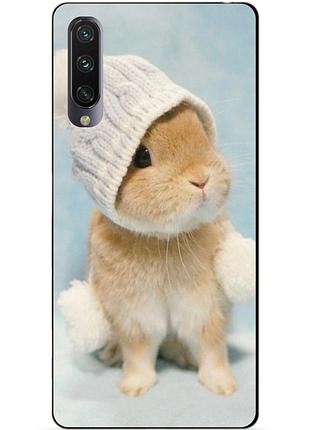 Бампер силіконовий чохол для xiaomi mi a3 з малюнком зайчик в шапочці