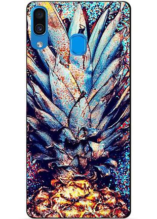 Силиконовый бампер чехол для samsung a30 2019 galaxy a305f с рисунком ананас