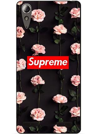 Силіконовий бампер чохол для lenovo a6010 з малюнком supreme