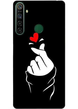 Силиконовый чехол бампер для realme 5i с рисунком знак любви