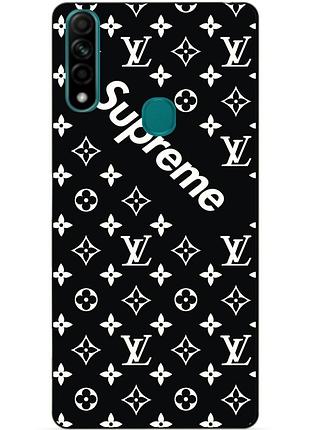 Силиконовый бампер чехол для oppo a31 с рисунком supreme