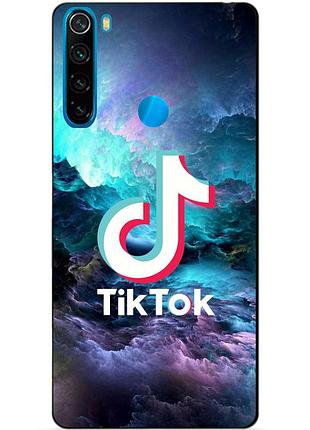 Силиконовый чехол бампер для xiaomi redmi note 8 с рисунком tik tok