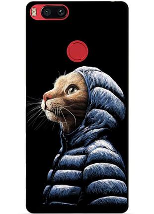Силиконовый чехол для xiaomi mi a1 с рисунком кот в куртке