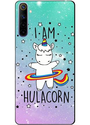 Силиконовый чехол бампер для realme 6 с рисунком единорог