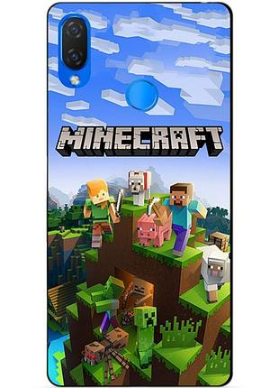 Силіконовий чохол бампер для huawei p smart plus з малюнком minecraft