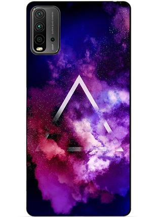 Силиконовый бампер чехол для xiaomi redmi 9t с рисунком космос