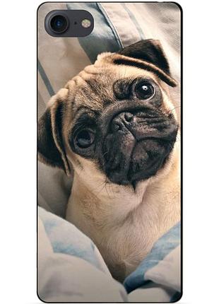 Силиконовый чехол бампер для iphone se 3 2022 с рисунком фото мопс