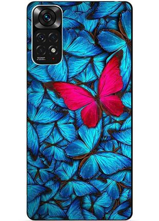 Силиконовый чехол бампер для xiaomi redmi note 11s / note 11 с рисунком мотыльки бабочки