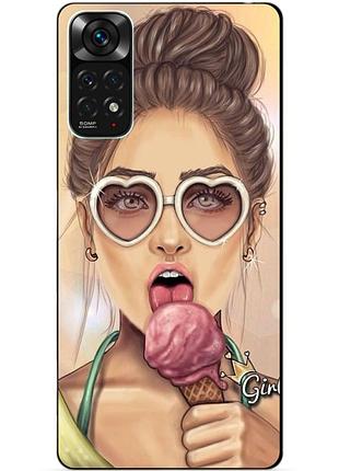 Силиконовый чехол бампер для xiaomi redmi note 11s / note 11 с рисунком мороженое