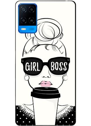 Силиконовый бампер чехол для oppo a54 с рисунком girl boss