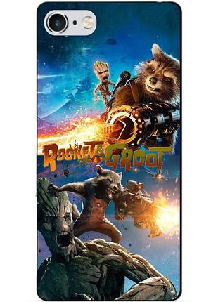 Силиконовый чехол бампер для iphone 6 rocket groot ракета грут стражи галактики