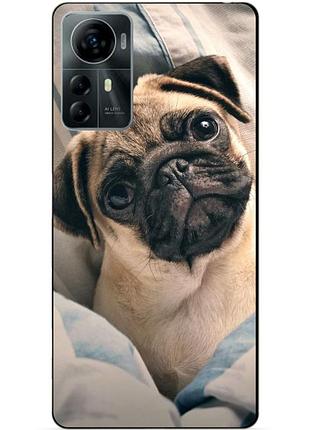 Силиконовый чехол бампер для zte blade a72s с рисунком фото мопс
