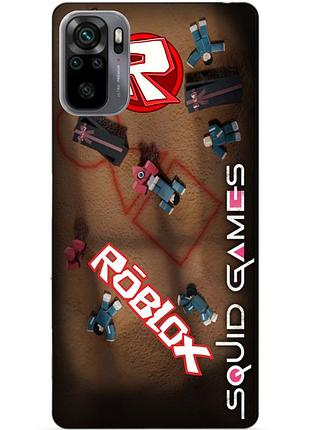 Силиконовый бампер чехол для xiaomi redmi note 10s / note 10 roblox игра в кальмара