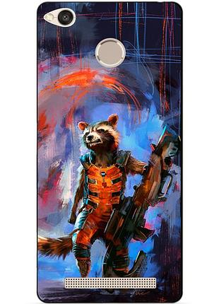 Силіконовий чохол для xiaomi redmi 3s 3 pro з малюнком реактивний єнот