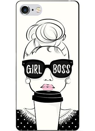 Силиконовый чехол бампер для iphone 6 с рисунком girl boss