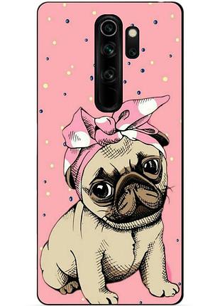 Чехол силиконовый для xiaomi redmi note 8 pro с рисунком мопсик