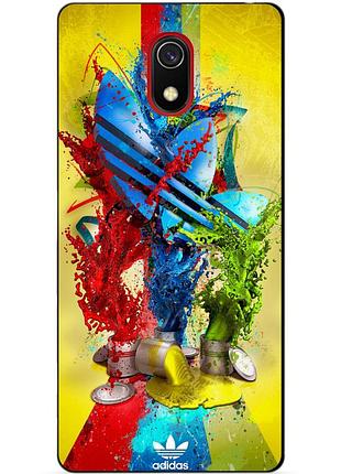 Бампер силиконовый чехол для xiaomi redmi 8a с рисунком adidas