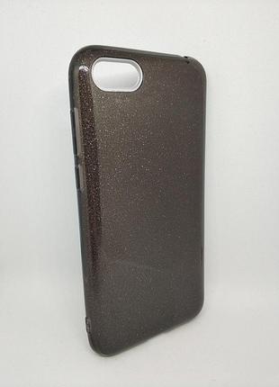 Чохол з блискітками для huawei y5 prime 2018 силікон чорний