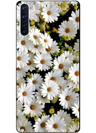 Силіконовий бампер чохол для oppo a91 з малюнком ромашки