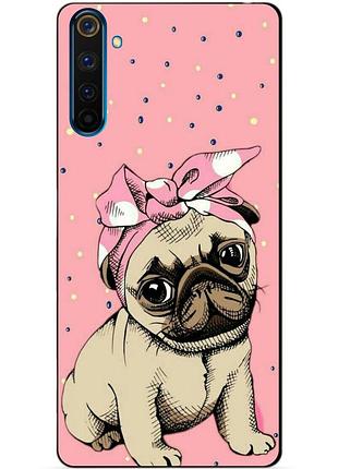 Силиконовый чехол бампер для realme 6 pro с рисунком мопс