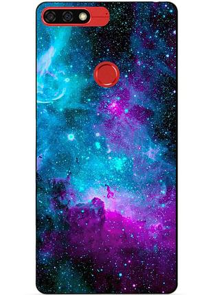 Силіконовий бампер чохол для huawei honor 7c pro з малюнком космос