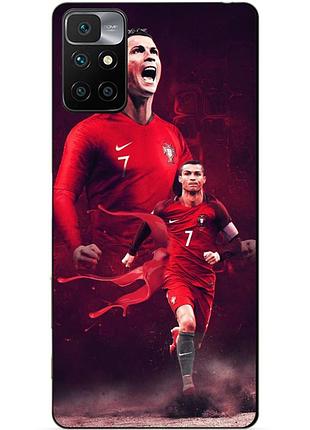 Силиконовый бампер чехол для xiaomi redmi 10 с рисунком ronaldo