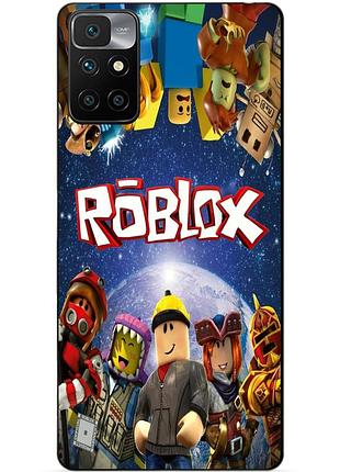 Силиконовый бампер чехол для xiaomi redmi 10 с рисунком роблокс