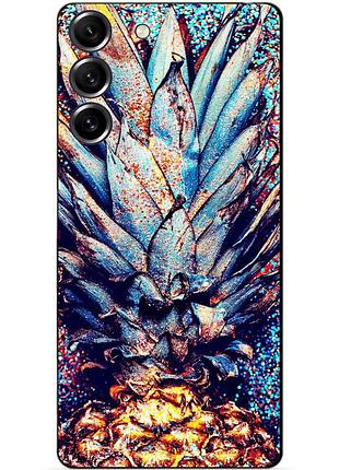 Силиконовый чехол бампер для samsung s23 plus с рисунком ананас