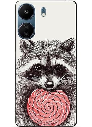 Силіконовий чохол бампер для xiaomi redmi 13c з малюнком єнот