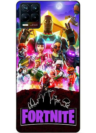 Силиконовый чехол бампер для realme 8 / 8 pro с рисунком fortnite