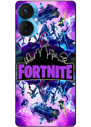 Силіконовий бампер чохол для tecno spark 9 pro з малюнком fortnite marvel