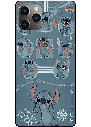 Силиконовый бампер чехол для iphone 11 pro max с картинкой стич stitch