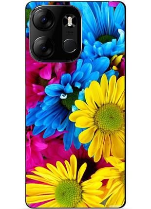 Силиконовый бампер чехол для tecno spark go 2023 с рисунком хризантемы