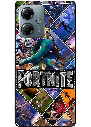 Силиконовый чехол бампер для motorola moto g14 с картинкой фортнайт fortnite
