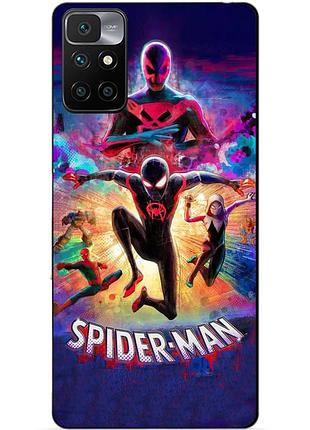 Силиконовый бампер чехол для xiaomi redmi 10 spider man