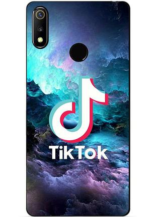 Силиконовый чехол бампер для realme 3 с рисунком tik tok