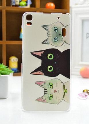 Силиконовый бампер чехол с рисунком для lenovo a7000 k3 note коты