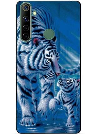 Силиконовый чехол бампер для realme 6i с рисунком тигры