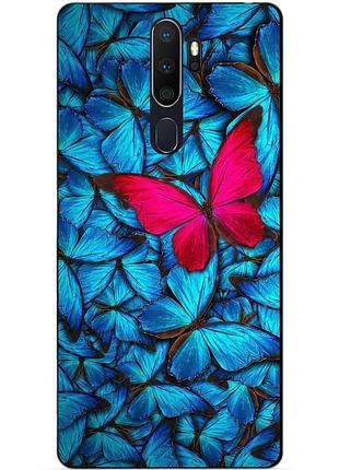 Силиконовый бампер чехол для oppo a5 2020 с рисунком мотыльки