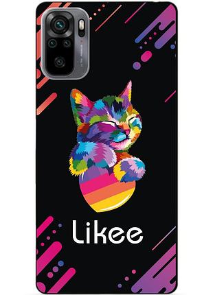 Силиконовый бампер чехол для xiaomi redmi note 10s / note 10 с рисунком likee