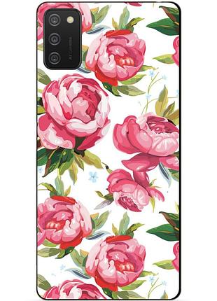 Силіконовий бампер чохол для samsung a02s з малюнком піони
