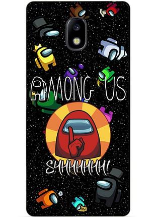 Силиконовый бампер чехол для samsung j7 2017 galaxy j730 рисунком among us