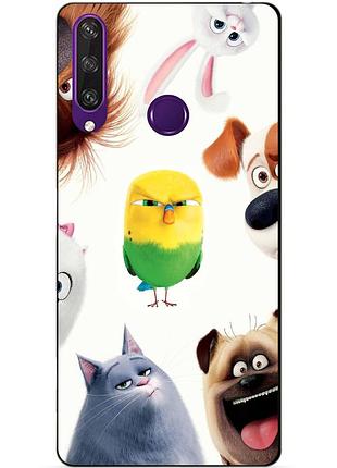 Силіконовий чохол бампер для huawei y6p з малюнком таємна життя домашніх тварин