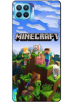 Силіконовий бампер чохол для oppo reno 4 lite з малюнком minecraft